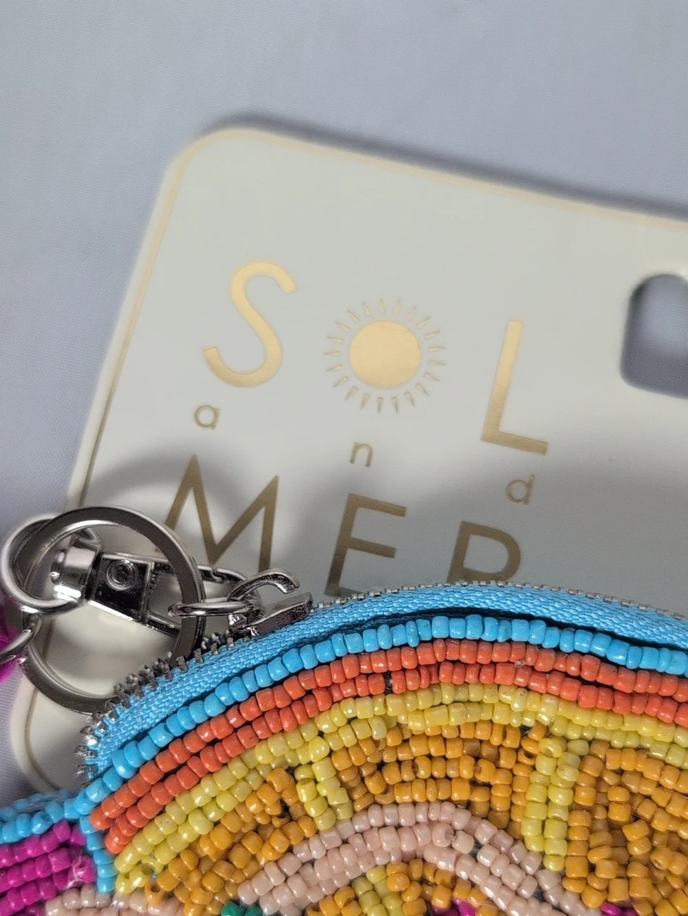 Sol and Mer Hand Beaded Swimmer/Float Zip Coin Purse with Tassel
